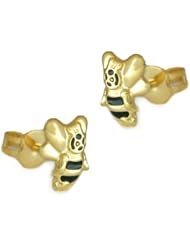 Earring stud honey bee 9k gold