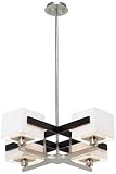 Possini Euro Design Mirrored Grids Metal and Wood Chandelier