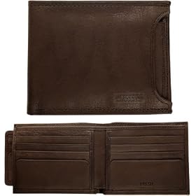 Click here to buy Fossil Mens Leather Bifold Wallet - Chicago Sliding 2 in 1 Wallet (Color: Brown) by Fossil.
