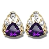 .01 ct 6mm Trillion Amethyst Earring