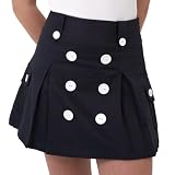 Amy Byer Girls 7-16 Pleated Skirt With Button Detail