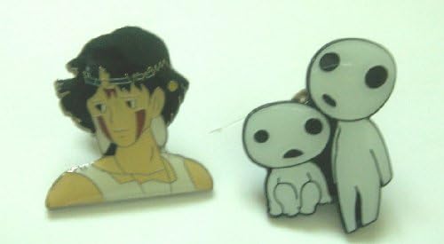 Japan Anime Princess Mononoke Princess & Kodama Metal Pin Badge Set