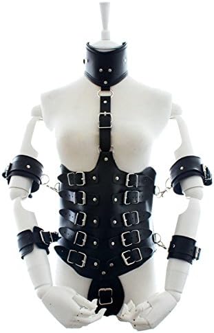 ANNCY Sexy Bondage Body Harness Queen Leather Lingerie Panties Handcuffs