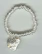 Golf Stretch Link Bracelet with Crystalized Heart