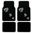 White Butterfly Front & Rear Carpet Car Truck SUV Floor Mats