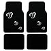 A Set of 4 Universal Fit White Butterfly Carpet Floor Mats for Cars / Truck