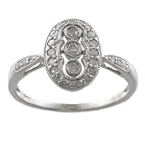 Sterling Silver 1/3ct Vintage Antique Style Pave Diamond Ring (G-H, I1-I2) Sterling Silver 1/3ct Vintage Antique Style Pave Diamond Ring (G-H, I1-I2)