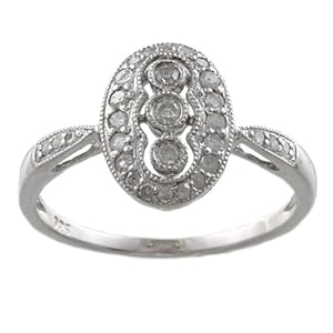 Sterling Silver 1/3ct Vintage Antique Style Pave Diamond Ring (G-H I1-I2)