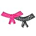 Angelina 2-Pair-Pack Sexy Lace Crotch-less Panties