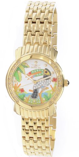 Invicta Women's Classique Paradise Garden Quartz Tropical Dial Toucan Watch 6284