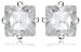 Silver 7mm Square Cubic Zirconia Stud Earrings