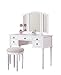 Bobkona St. Croix Collection Vanity Set with Stool, White