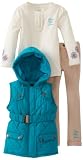 Calvin Klein Girls 2-6X Hooded Vest With Cream Tee And Pant