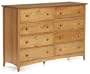 Hawthorne 8 drawer Dresser, 40.5"Hx59"W, OAK