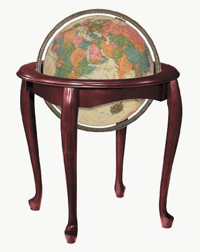 Replogle Globes Illuminated Queen Anne Globe Antique Ocean 16-Inch Diameter
