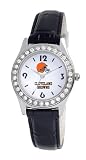 NFL Women's BN20017 Cleveland Browns "Game Day Dazzler" Black Leather Watch