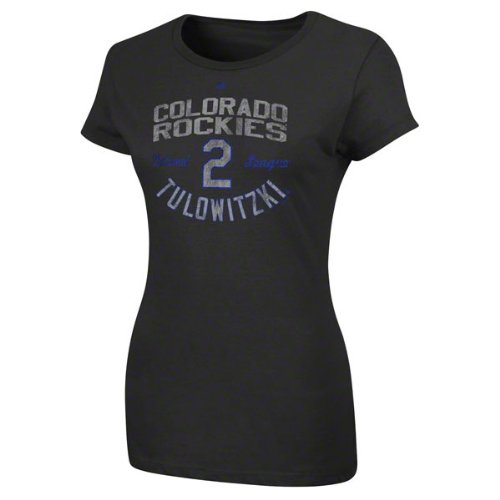 Troy Tulowitzki Colorado Rockies Women's Black Trophy Man Player T-Shirt
