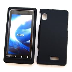 Motorola DROID 2 A955 (Verizon) Rubberized Snap On Protector Hard Case, Black