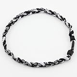 Leegoal 20" Ionic Titanium Baseball Braided Necklace Sports Softball Black & White