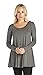 Free to Live Women's 3 Pack: Loose Flare Fit Tunics (Black, Charcoal, Teal),XXL