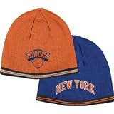 New York Knicks NBA Adidas Reversible Blue & Orange Black Trim Knit Beanie Hat