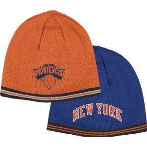 New York Knicks NBA Adidas Reversible Blue & Orange Black Trim Knit Beanie Hat