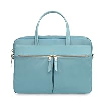 Knomo Luggage Mayfair Hanover Slim Laptop Brief 14-Inch, Sea
