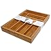 Ivation Large Expandable Bamboo Drawer Organizer – Adjustable Dimensions Multi Compartment Cutlery & Utility Tray for Kitchen Utensils, Silverware, Tools & Other Household Accessories