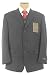 Tasso Elba Mens Single Breasted 3 Button Charcoal Gray 3 Piece Wool Suit - Size 42R