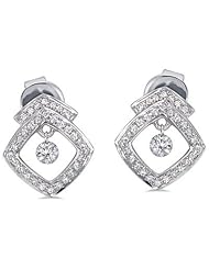 14K White Gold Diamond Dashing Diamonds Earrings