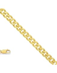 10k Solid Yellow Gold 1 mm (3/64 Inch) Gourmette Curb Chain 16" w/ Lobster Claw Clasp