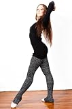 Extra Long Skinny Leg 40 Inch Stretch Knit Leg Warmers by KD dance, High Quality, Soft & Stretchy with Ruffled Top, For Long Legs Wanting Upper To Top of Thigh Coverage, Made In New York City USA