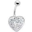 Crystalline Jeweled Adoration Heart Belly Ring