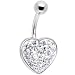 Crystalline Jeweled Adoration Heart Belly Ring