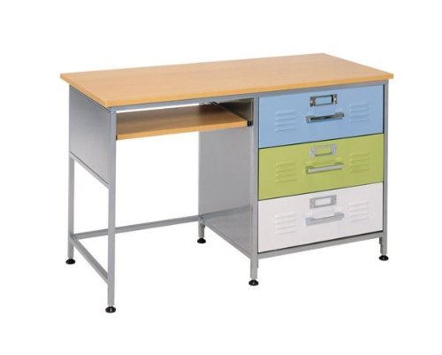 American Furniture Alliance Locker 3 Drawer Desk Multicolor Check