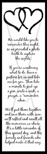 100 Dreamy Photo Booth Inserts for Frames, Black 2x6