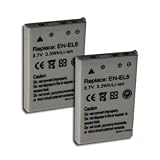 2p Battery EN-EL5 ENEL5 for Nikon Coolpix P6000 P90 P80