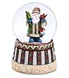 San Francisco Music Box Company - Patchwork Santa Water Globe - Plays Santa Claus Is Coming to Town