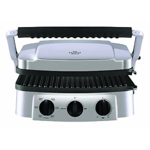 The Sharper Image 8147SI Stainless-Steel Super Grill with Interchangeable Nonstick Plates