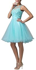 Tulle Short  Open-Back Evening Dress/Homecoming Dress/Prom Dress/Party Dress/Wedding Dress  With Rhinestones