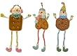 Set of 3 Glittery Pastel Plush Candy Christmas Snowmen Decorations