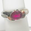 14K White Gold Ruby and Diamond Ring