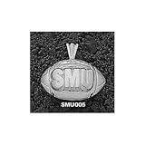 SMU Mustangs Solid Sterling Silver ''SMU'' Football Pendant