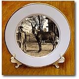 1900 Man and a Mule in Milwaukee Sepia - 8 Inch Porcelain Plate