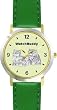 Persian Kittens (SC) CAT - WATCHBUDDY&reg; DESIGNER DELUXE TWO-TONE THEME WATCH - Arabic Numbers-EMERALD ISLE STYLE - Light Green Dial with Green Leather Strap-Women's Size-Small