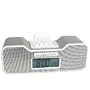 Fashionation FN-CR8060 Portable Alarm Clock Radio for iPod w/Dock Connector (Silver)