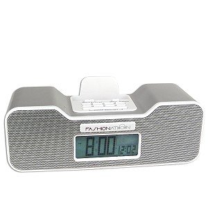 Fashionation Portable Alarm Clock (Silver) for iPod Nano 1st Generation (1GB 2GB 4GB), iPod Nano 2nd Generation (2GB 4GB 8GB) and iPod Video 5th Generation (30GB 60GB 80GB)