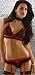 Satin and Lace Bra and thong Panty lingerie set