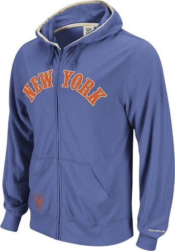 New York Mets Reebok Vintage Full Zip Hooded Sweatshirt