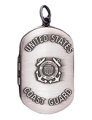 Sterling Silver US Coast Guard 2 Photo Dog Tag Military Locket